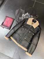 Hermes Men's Leather Jacket With Original Packing.