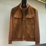 Lora Piana Leather - Suede  Jacket For Men With Authentic Packing.