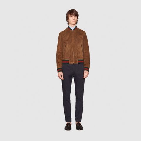 2025/09/1000090887.jpg Gucci Men's Leather (Material - Suede) Jacket With Original Packing - Image 1