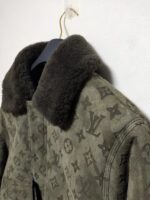 Louis Vuitton Monogram Shearling Blouson Leather  Jacket - Image 5