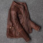 Heavy Motorcycle Jacket Mens Pure Top Layer Cowhide Genuine Leather Jacket For Men. - Image 2