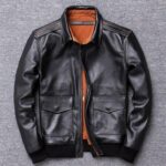 Men's Vintage Bomber Style Leather (Cow) Jacket.