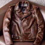 Heavy Motorcycle Jacket Mens Pure Top Layer Cowhide Genuine Leather Jackets Men Slim Multi Zipper Cycling Coats Top Man.
