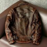 Heavy Motorcycle Jacket Pure Top Layer Cowhide Genuine Leather Jackets For Men. - Image 2