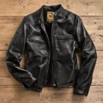 Mens Biker Vintage Motorcycle Distressed Black Cafe Racer Leather Jacket