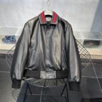 Gucci Men's Leather Jacket With Authentic Packing.