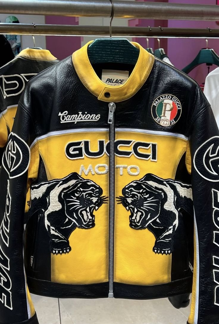 2025/10/1000094714.jpg Gucci Motorsport Bike Riding Leather Jacket With Original Packing - Image 1