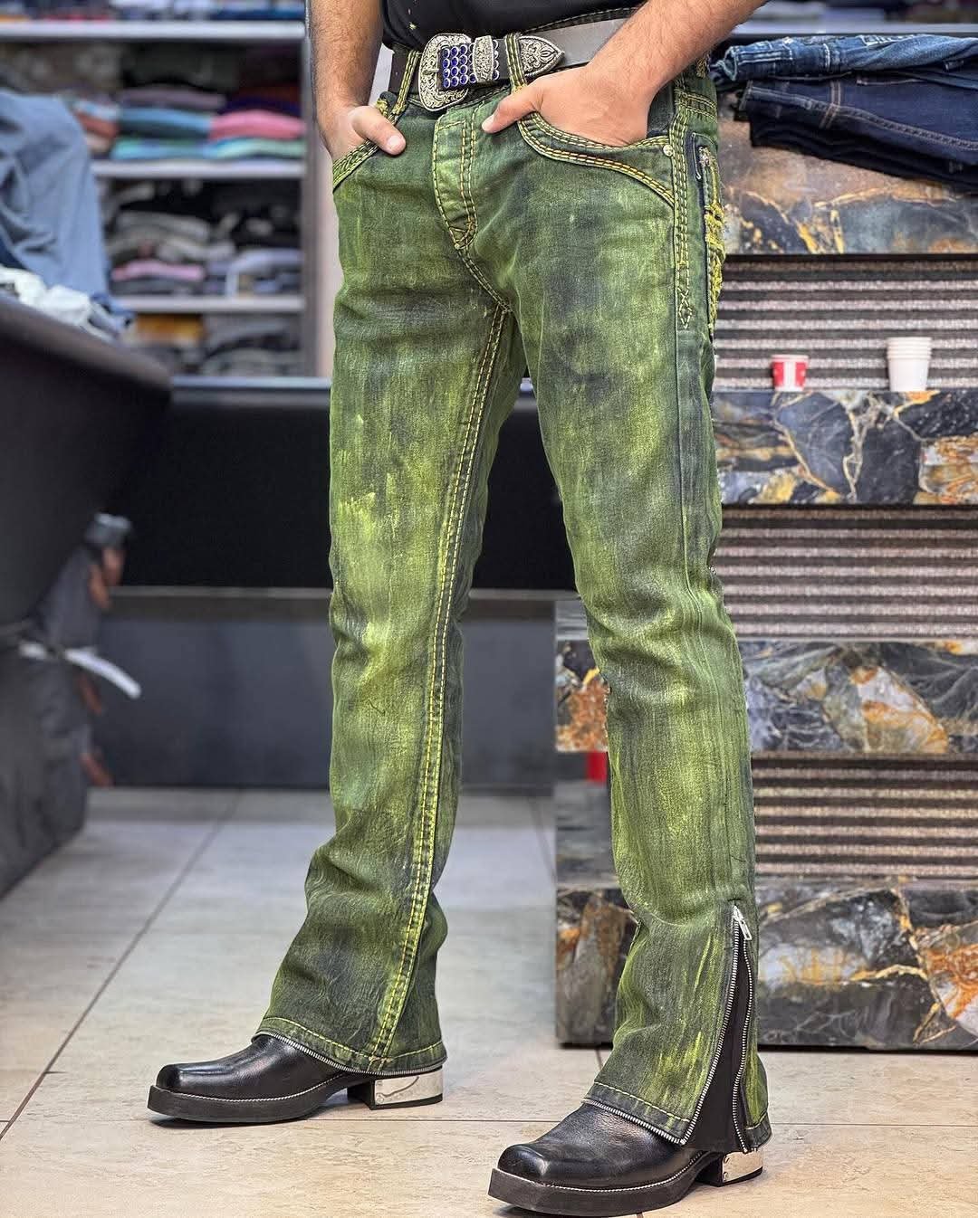 2025/10/1000095329.jpg Rock Revival Men's Boot Cut Jeans Pant. - Image 1