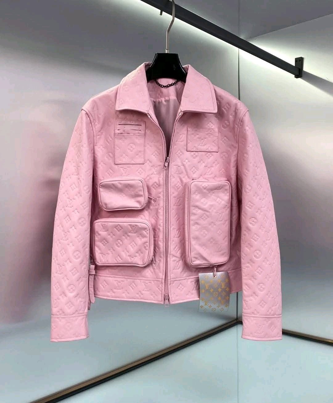 2025/10/1000099530.jpg Louis Vuitton Monogram Leather (Suede) Jacket With Authentic Packing. - Image 1