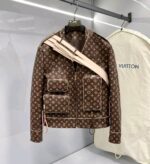 Louis Vuitton Monogram Leather (Suede) Jacket With Authentic Packing.