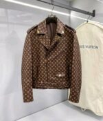 Louis Vuitton Monogram Leather (Suede) Jacket With Authentic Packing.