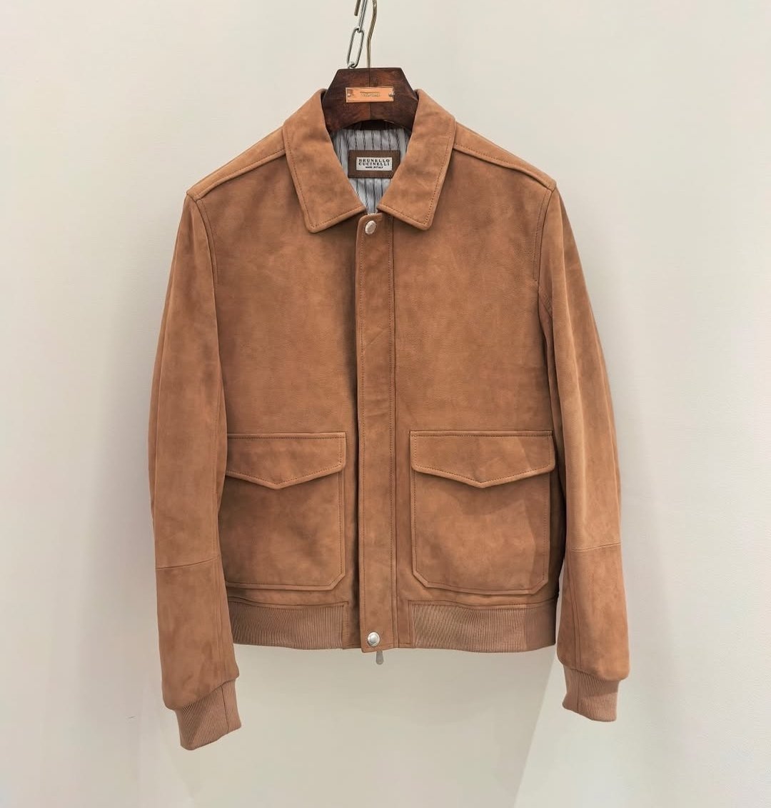 2025/10/1000100436.jpg Brunello Cucinelli Leather (Suede) Jacket For Men. - Image 1