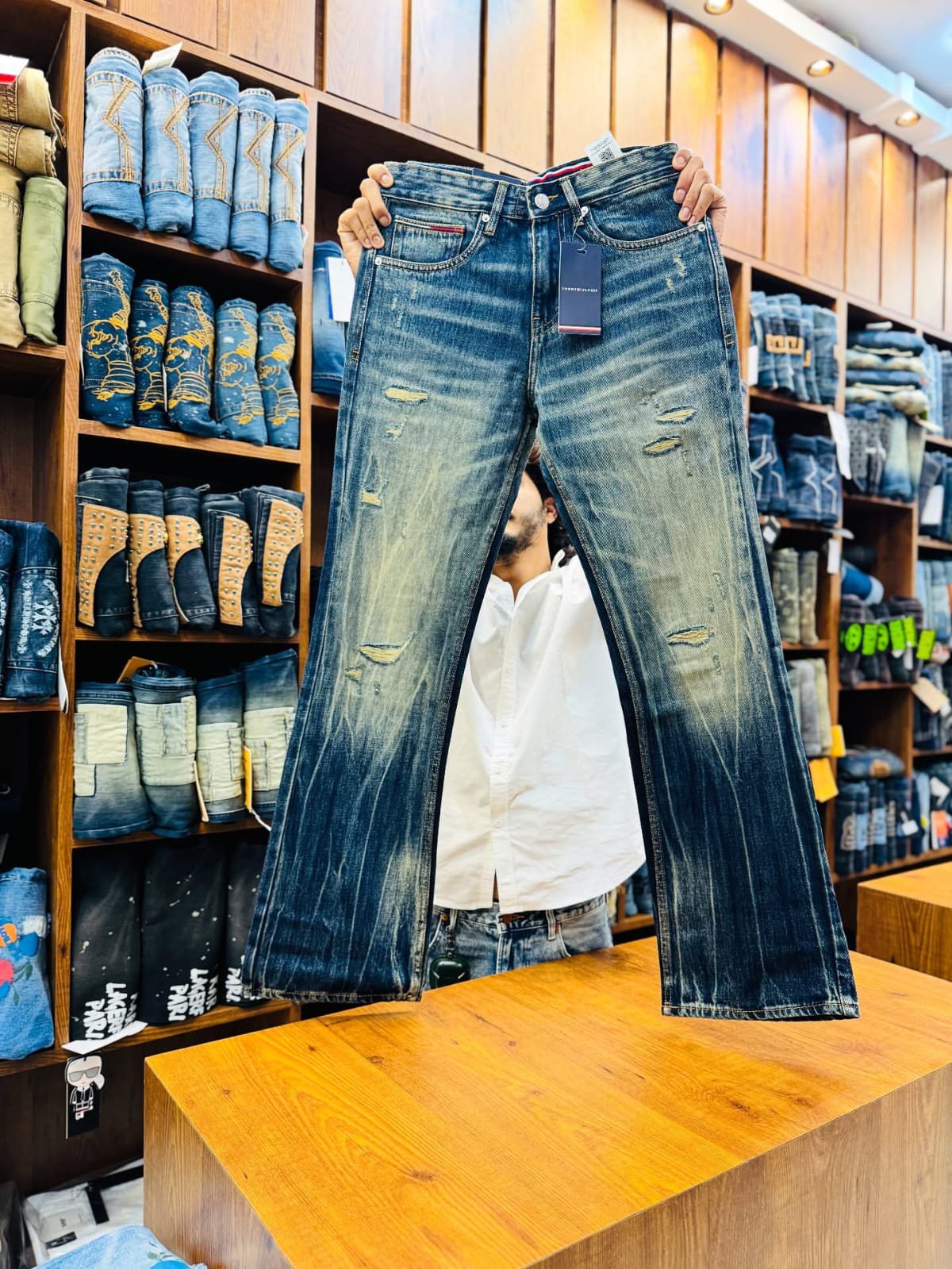 2025/10/1000135219.jpg Tommy Hilfiger Boot Cut Denim Jeans Pant. - Image 1