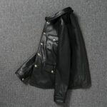 Oil Max Top Layer Leather Jacket Male Brakeman Casual Lapel Dispatcher Horse Leather Jacket. - Image 3