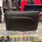 Balmain Pebbled Leather Crossbody Bag.
