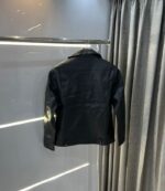 Zara black cross zip  leather jacket For Men. - Image 5