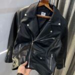 Zara black cross zip  leather jacket For Men.