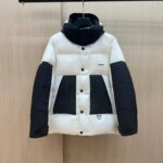 Burberry Hooded Color-Block Down Jacket With Original Packing.